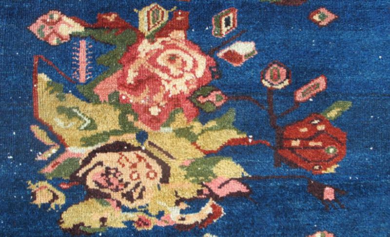 Antique Malayer Persian Carpet with Large Flowers on Deep Blue Field Persian Malayer Carpet with Large Flowers on Deep Blue Field rug/13 - 0609, origin/iran kwarugs This magnificent antique Persian Malayer carpet bears a beautiful, all - over... - Keivan Woven Arts13 - 0609 - 4312Rug