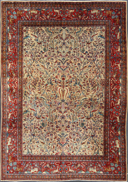 Antique Persian Manchester Kashan Rug with fine Kurk wool. Keivan Woven Arts / rug /13 - 0701, country of origin / type: Iran / Manchester Kashan , circa 1910. Measures: 8'8 x 12'. This delightful antique Kurk Manchester Kashan carpet repre... - Keivan Woven Arts13 - 0701 - 4316Rug