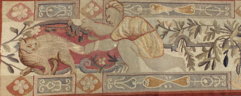 Antique French Tapestry This enchanting antique French tapestry beautifully illustrates the remarkable sense of depth and richness that was perfected by French tapestry artisans of the 19th century. A remarkable display of people and a multiplic... - Keivan Woven Arts13 - 0909 - 4794Rug