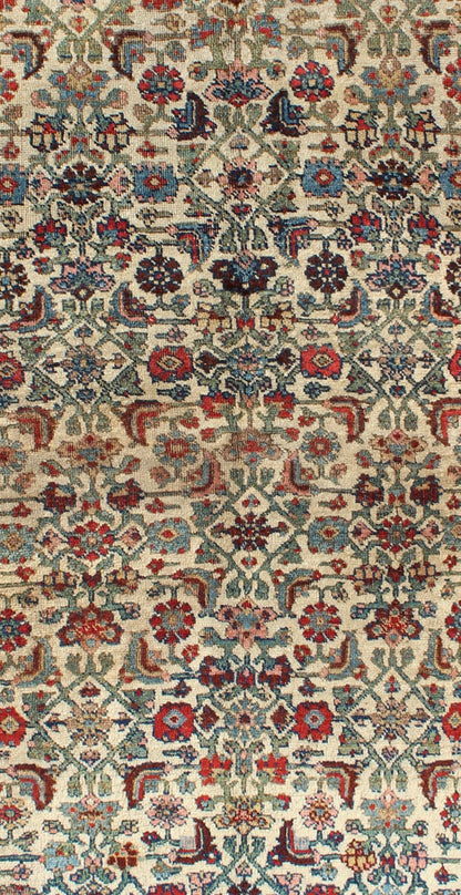 Antique Persian Bidjar Carpet with Ivory, Rose, Green, Blue and Aubergine Antique Persian Carpet Bidjar with All - Over Design rug/13 - 0911 origin/iran kwarugs Persian Bidjar carpets are renowned for their superior use of color. This ch... - Keivan Woven Arts13 - 0911 - 4744Rug