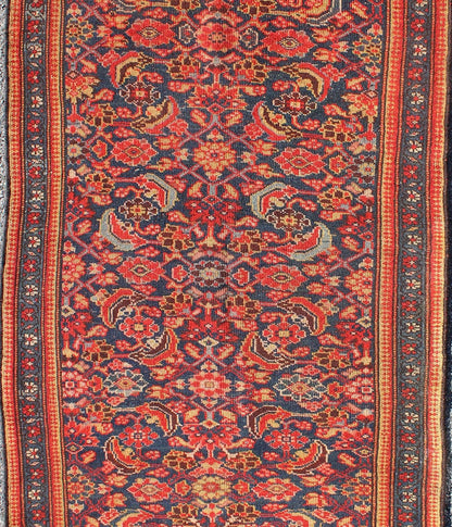 Red and Blue Antique Persian Malayer Rug with All - Over Floral Design, rug 13 - 1102, country of origin / type: Iran / Malayer, circa 1920 This antique Persian Malayer runner from early 20th century Iran (circa 1920) features an all - over floral pat... - Keivan Woven Arts13 - 1102 - 5160Rug