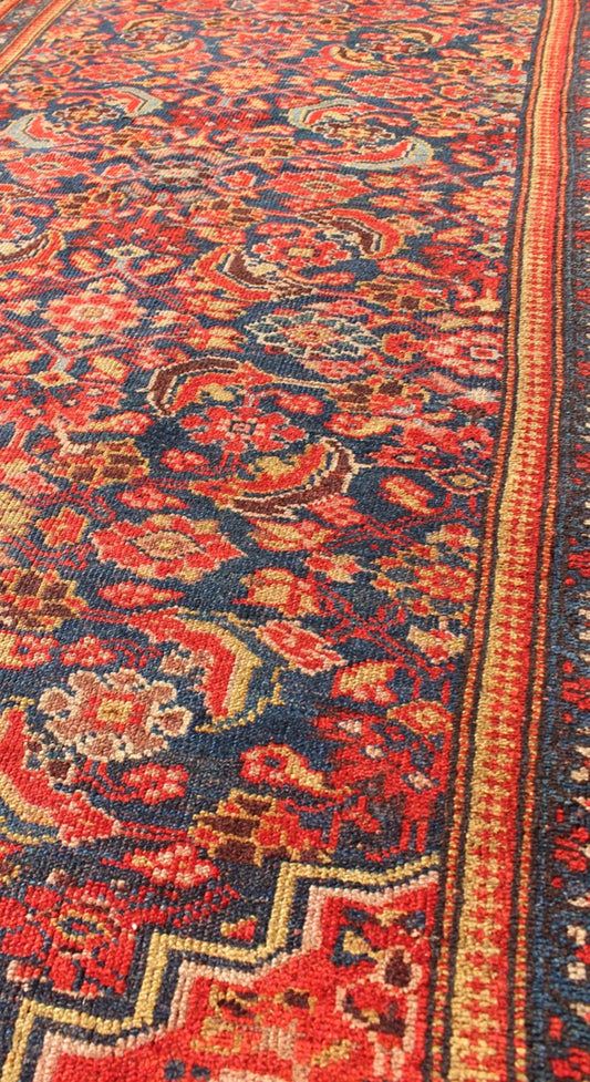 Red and Blue Antique Persian Malayer Rug with All - Over Floral Design, rug 13 - 1102, country of origin / type: Iran / Malayer, circa 1920 This antique Persian Malayer runner from early 20th century Iran (circa 1920) features an all - over floral pat... - Keivan Woven Arts13 - 1102 - 5160Rug