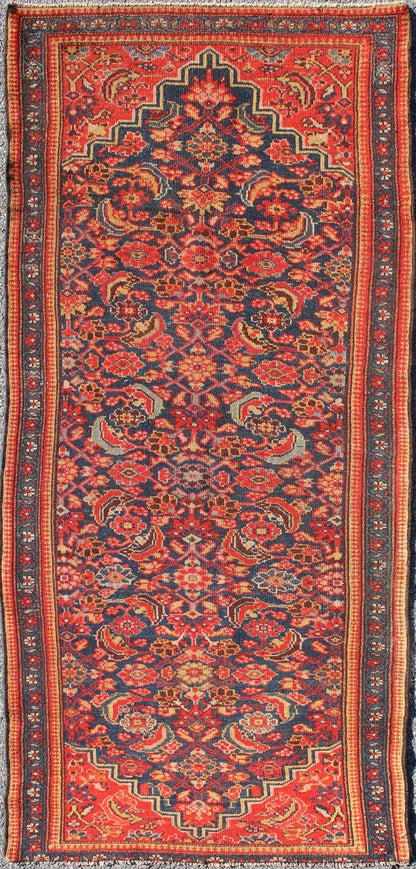 Red and Blue Antique Persian Malayer Rug with All - Over Floral Design, rug 13 - 1102, country of origin / type: Iran / Malayer, circa 1920 This antique Persian Malayer runner from early 20th century Iran (circa 1920) features an all - over floral pat... - Keivan Woven Arts13 - 1102 - 5160Rug