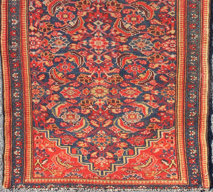 Red and Blue Antique Persian Malayer Rug with All - Over Floral Design, rug 13 - 1102, country of origin / type: Iran / Malayer, circa 1920 This antique Persian Malayer runner from early 20th century Iran (circa 1920) features an all - over floral pat... - Keivan Woven Arts13 - 1102 - 5160Rug