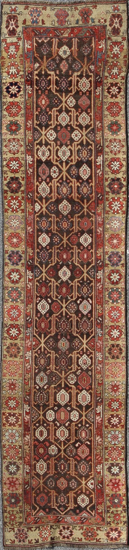 Antique Hand Knotted Kurdish Runner With All - Over Geometric Design Antique Hand Knotted Kurdish Runner With All - Over Geometric Design. Keivan Woven Arts / rug/13 - 1103, country of origin / type: Iran / Kurdish, circa 1900 This Kurdish tri... - Keivan Woven Arts13 - 1103 - 5164Rug