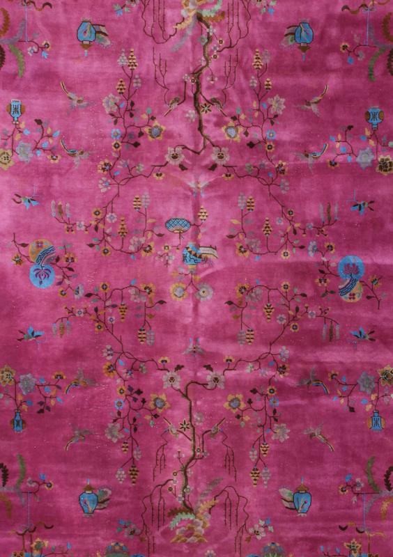 Grandiose Chinese Art Deco Rug Measures: 10'10'' x 17'3''. This grandiose Chinese Art Deco rug features vibrant colors of blue, gold, green and magenta, combined with a striking mix of asymmetrical Chinese motifs, including clouds, flowers an... - Keivan Woven Arts16 - 0501 - 7691Rug