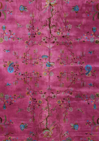 Grandiose Chinese Art Deco Rug Measures: 10'10'' x 17'3''. This grandiose Chinese Art Deco rug features vibrant colors of blue, gold, green and magenta, combined with a striking mix of asymmetrical Chinese motifs, including clouds, flowers an... - Keivan Woven Arts16 - 0501 - 7691Rug