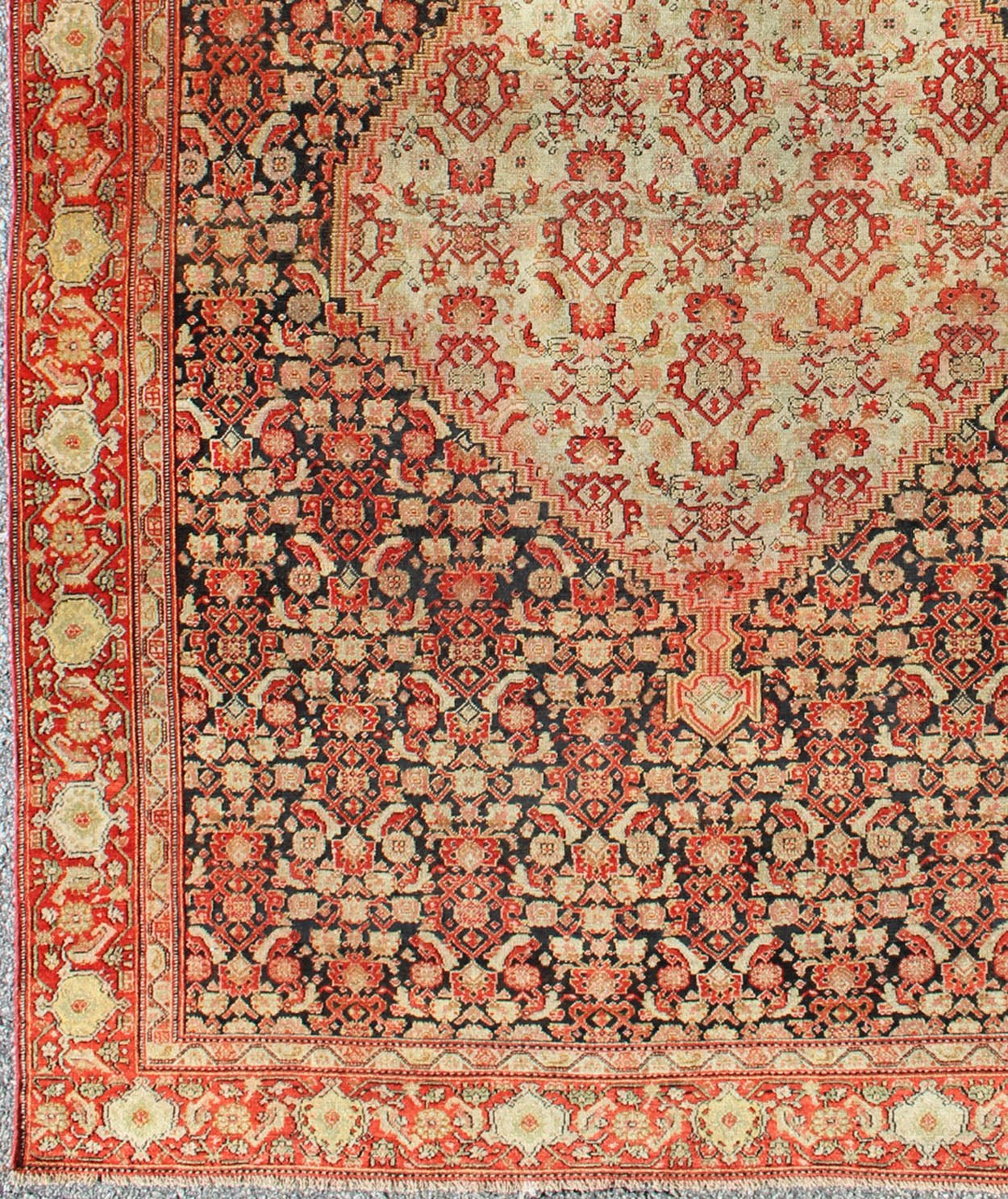 Antique Persian Senneh Rug with Unique Medallion and All - Over Design Antique Persian Senneh rug with unique medallion and all - over design, Keivan Woven Arts/ rug 16 - 0503, country of origin / type: Iran / Senneh, circa 1890 Measures: 4'5 x 6'6... - Keivan Woven Arts16 - 0503 - 7711Rug