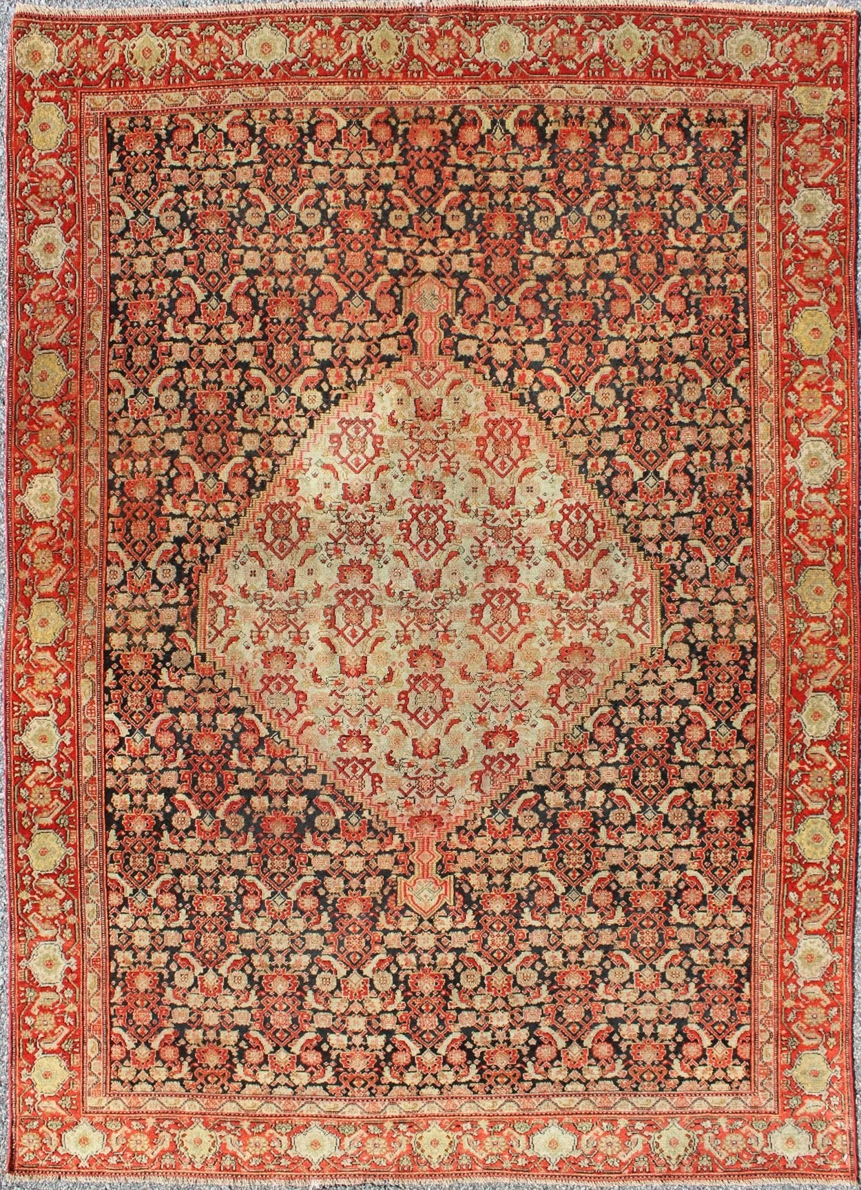 Antique Persian Senneh Rug with Unique Medallion and All - Over Design Antique Persian Senneh rug with unique medallion and all - over design, Keivan Woven Arts/ rug 16 - 0503, country of origin / type: Iran / Senneh, circa 1890 Measures: 4'5 x 6'6... - Keivan Woven Arts16 - 0503 - 7711Rug