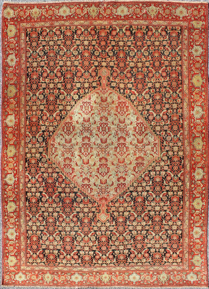 Antique Persian Senneh Rug with Unique Medallion and All - Over Design Antique Persian Senneh rug with unique medallion and all - over design, Keivan Woven Arts/ rug 16 - 0503, country of origin / type: Iran / Senneh, circa 1890 Measures: 4'5 x 6'6... - Keivan Woven Arts16 - 0503 - 7711Rug
