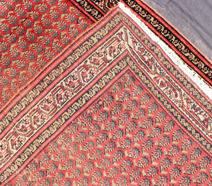Long Runner Antique Persian Malayer Runner with Saraband Design in Soft Red Measures: 3'1 x 21'3 This antique Persian Seraband runner features an all - over paisley pattern set on a light red, rust red background and surrounded by multiple... - Keivan Woven Arts16 - 0904 - 7705Rug
