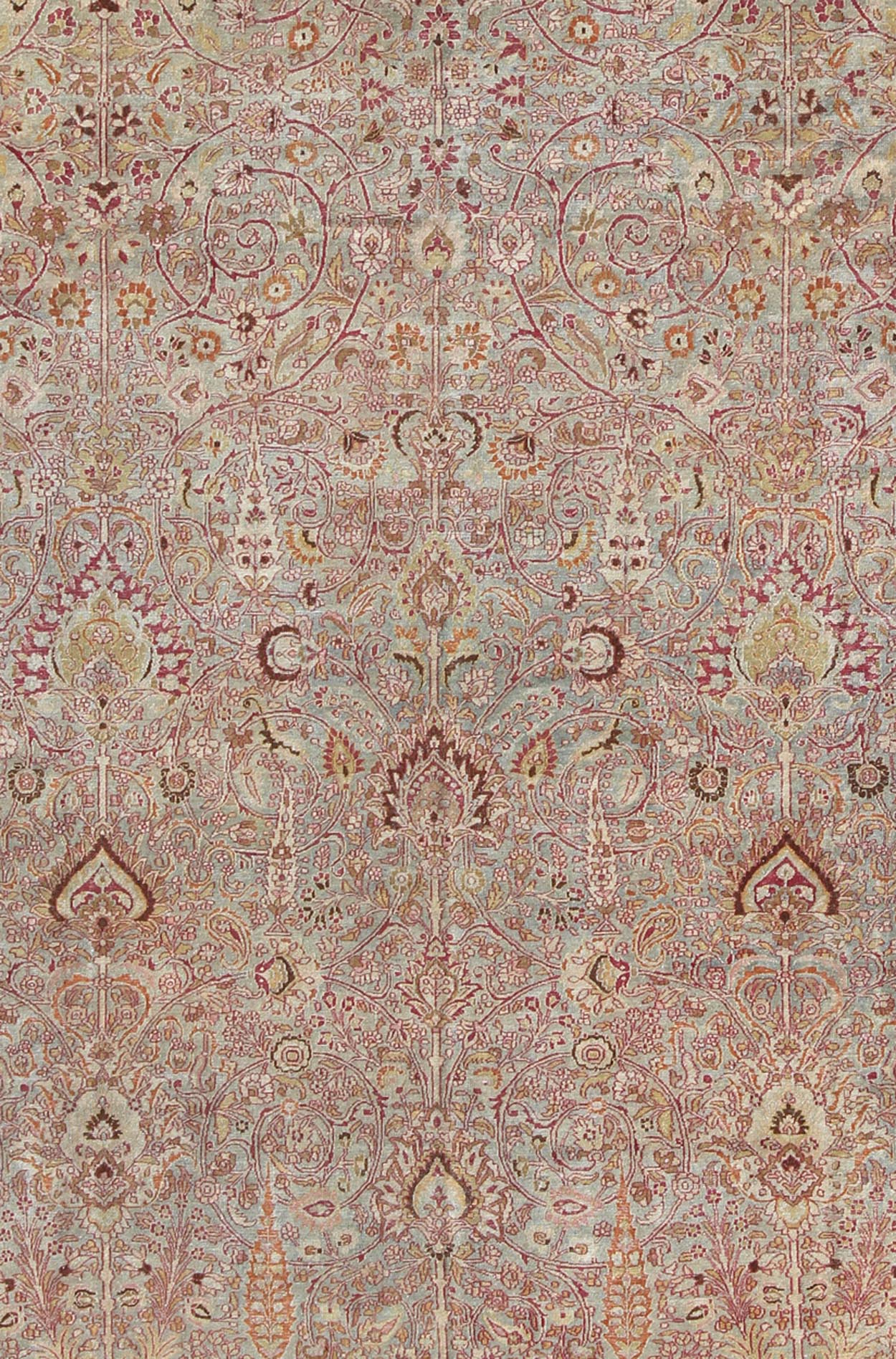 Antique Persian Khorassan Rug with Floral Design in Orange, Red, Pink Antique Persian Khorassan Rug with Floral Design in Orange, Red, Pink, rug 16 - 0916, country of origin / type: Iran / Khorassan, circa 1900 This spectacular antique Pers... - Keivan Woven Arts16 - 0916 - 8690Rug