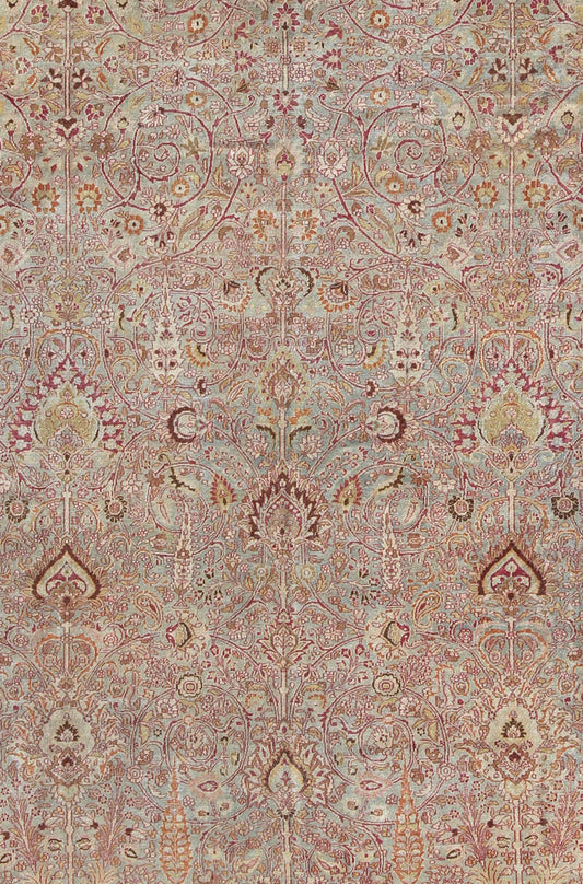 Antique Persian Khorassan Rug with Floral Design in Orange, Red, Pink Antique Persian Khorassan Rug with Floral Design in Orange, Red, Pink, rug 16 - 0916, country of origin / type: Iran / Khorassan, circa 1900 This spectacular antique Pers... - Keivan Woven Arts16 - 0916 - 8690Rug