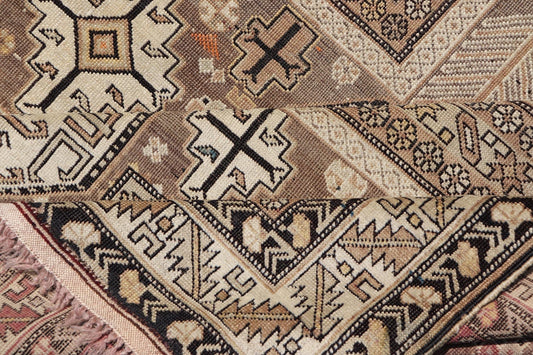 Antique Tribal Caucasian Rug with All - Over Motif in Muted Neutrals. Country of Origin: Caucasus; Type: Caucasian; Design: Tribal; Keivan Woven Arts: rug 16 - 0922. Measures: 3'10 x 4'5 The field of this Caucasian piece features all - over tribal... - Keivan Woven Arts16 - 0922 - 7929