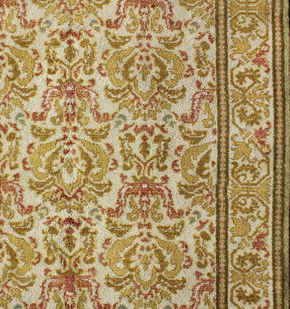 Elegant Spanish Rug with Floral Design in Golden - Green, Acid Green, Red and White. rug 16 - 0924, country of origin / type: Spain / Arts and Crafts, circa 1930 This elegant vintage Spanish carpet (circa 1930) is the proud heir to a long tradition ... - Keivan Woven Arts16 - 0924 - 8180Rug