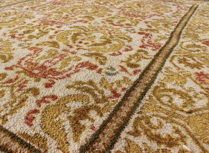 Elegant Spanish Rug with Floral Design in Golden - Green, Acid Green, Red and White. rug 16 - 0924, country of origin / type: Spain / Arts and Crafts, circa 1930 This elegant vintage Spanish carpet (circa 1930) is the proud heir to a long tradition ... - Keivan Woven Arts16 - 0924 - 8180Rug