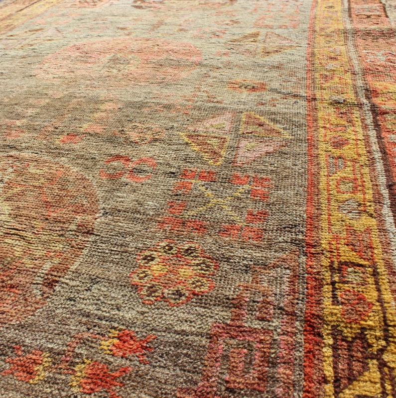 Central Asia Antique Hand Knotted Khotan Rug With Floral Geometrics Keivan Woven Arts Rug# 16 - 1004 early 20th Century Antique Khotan This antique, Central Asian Khotan rug from the early 20th century features a traditional, all - over floral, g... - Keivan Woven Arts16 - 1004 - 8187Rug