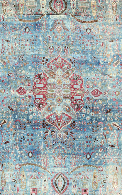 Early 20th Century Blue Background Antique Persian Khorassan Rug with Medallion, rug 16 - 1109, country of origin / type: Iran / Khorassan, circa 1920 This spectacular antique Persian Khorasan rug (circa 1920) from early 20th century Iran bears a ... - Keivan Woven Arts16 - 1109 - 8617Rug