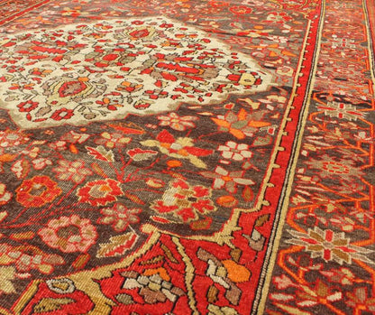 Sarouk Farahan Rug with Florals and Vine Scrolls in Red, Ivory, Taupe and Orange Sarouk Farahan with Florals and Vine Scrolls in Red rug/16 - 1112, origin/iran kwarugs This outstanding antique Farahan Sarouk carpet is primarily character... - Keivan Woven Arts16 - 1112 - 8429Rug