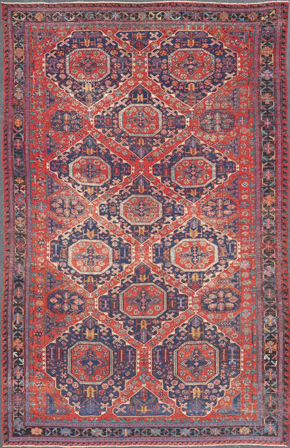 Large Caucasian Sumack Carpet with Geometric Pattern, rug 16 - 1204, This magnificent antique Caucasian Sumak rug features an all - over pattern that lends itself well to the detailed weft - wrapped weaving technique known as Soumak. All - over medallions, ... - Keivan Woven Arts16 - 1204 - 8115Rug