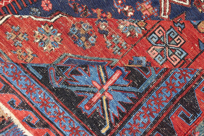 Large Caucasian Sumack Carpet with Geometric Pattern, rug 16 - 1204, This magnificent antique Caucasian Sumak rug features an all - over pattern that lends itself well to the detailed weft - wrapped weaving technique known as Soumak. All - over medallions, ... - Keivan Woven Arts16 - 1204 - 8115Rug