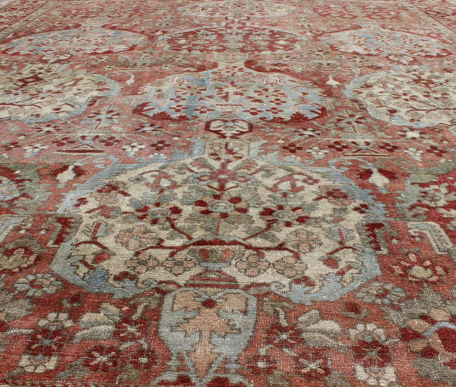 Antique Persian Large Bakhtiari Rug with Tiered Sub - Geometric Medallions. Antique Persian Bakhtiari rug with tiered sub - geometric medallions and motifs. Keivan Woven Arts / rug 17 - 0101, country of origin / type: Iran / Bakhtiari, circa 1920 ... - Keivan Woven Arts17 - 0101 - 8301Rug