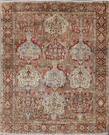 Antique Persian Large Bakhtiari Rug with Tiered Sub - Geometric Medallions. Antique Persian Bakhtiari rug with tiered sub - geometric medallions and motifs. Keivan Woven Arts / rug 17 - 0101, country of origin / type: Iran / Bakhtiari, circa 1920 ... - Keivan Woven Arts17 - 0101 - 8301Rug