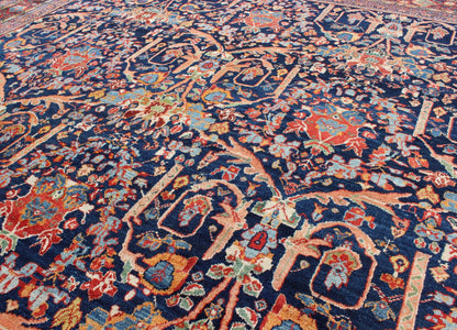 Large Antique Persian Sultanabad Rug rug 17 - 0105, country of origin / type: Iran / Sultanabad Large Antique Sultanabad Rug in Blue Background and variety of beautiful Colors. rug 17 - 0105, country of origin / type: Iran / Sultanabad, circa 1910... - Keivan Woven Arts17 - 0105 - 8445Rug