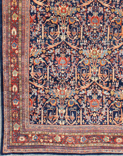 Large Antique Persian Sultanabad Rug rug 17 - 0105, country of origin / type: Iran / Sultanabad Large Antique Sultanabad Rug in Blue Background and variety of beautiful Colors. rug 17 - 0105, country of origin / type: Iran / Sultanabad, circa 1910... - Keivan Woven Arts17 - 0105 - 8445Rug