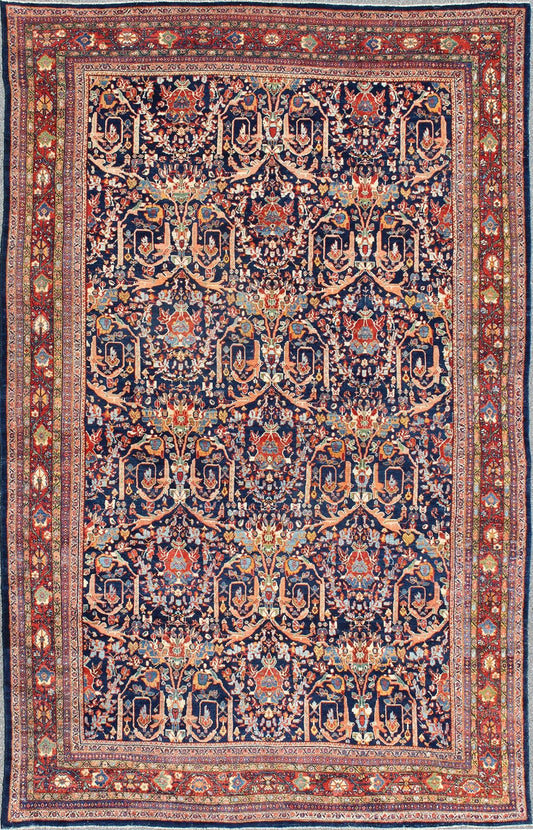 Large Antique Persian Sultanabad Rug rug 17 - 0105, country of origin / type: Iran / Sultanabad Large Antique Sultanabad Rug in Blue Background and variety of beautiful Colors. rug 17 - 0105, country of origin / type: Iran / Sultanabad, circa 1910... - Keivan Woven Arts17 - 0105 - 8445Rug