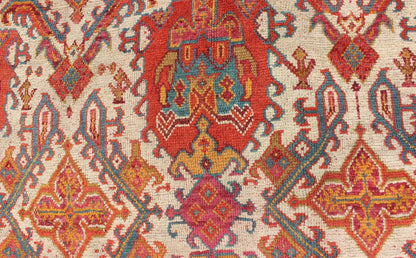 Antique Turkish Oushak Rug with Multi - Medallions in Ivory, Orange, Red & Blue Antique Turkish Oushak Rug with Multi - Medallions in Ivory, Orange, Red & Blue and gray, rug 17 - 0202, country of origin / type: Turkey / Oushak, circa 1900 Mea... - Keivan Woven Arts17 - 0202 - 8718Rug