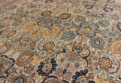 Very Fine colorful Antique Persian Tabriz Haj Jalili Rug in Ivory Background. Extremely Finely woven and an exemplary Antique Persian Tabriz Haj Jalili Rug in Ivory Background and multi colors. Amazing condition. rug 17 - 0303, country of origin ... - Keivan Woven Arts17 - 0303 - 8449Rug