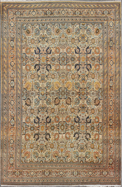 Very Fine colorful Antique Persian Tabriz Haj Jalili Rug in Ivory Background. Extremely Finely woven and an exemplary Antique Persian Tabriz Haj Jalili Rug in Ivory Background and multi colors. Amazing condition. rug 17 - 0303, country of origin ... - Keivan Woven Arts17 - 0303 - 8449Rug