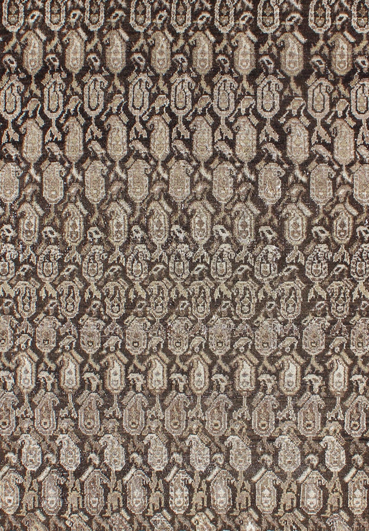 Antique Persian Seraband Rug with All - Over Tribal Design in Brown's Antique Persian Seraband rug with all - over tribal design in shades of brown, Keivan Woven Arts rug 17 - 0703, country of origin / type: Iran / Seraband, circa 1910 This an... - Keivan Woven Arts17 - 0703 - 8749Rug