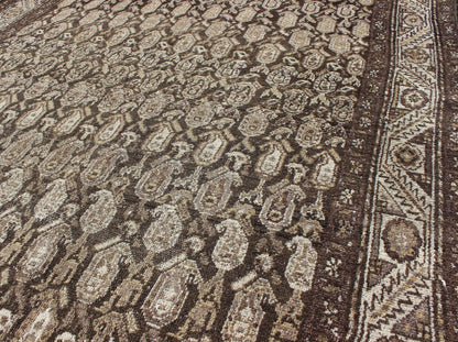 Antique Persian Seraband Rug with All - Over Tribal Design in Brown's Antique Persian Seraband rug with all - over tribal design in shades of brown, Keivan Woven Arts rug 17 - 0703, country of origin / type: Iran / Seraband, circa 1910 This an... - Keivan Woven Arts17 - 0703 - 8749Rug