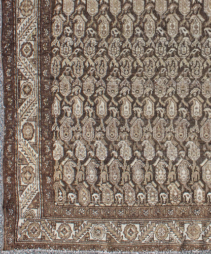 Antique Persian Seraband Rug with All - Over Tribal Design in Brown's Antique Persian Seraband rug with all - over tribal design in shades of brown, Keivan Woven Arts rug 17 - 0703, country of origin / type: Iran / Seraband, circa 1910 This an... - Keivan Woven Arts17 - 0703 - 8749Rug