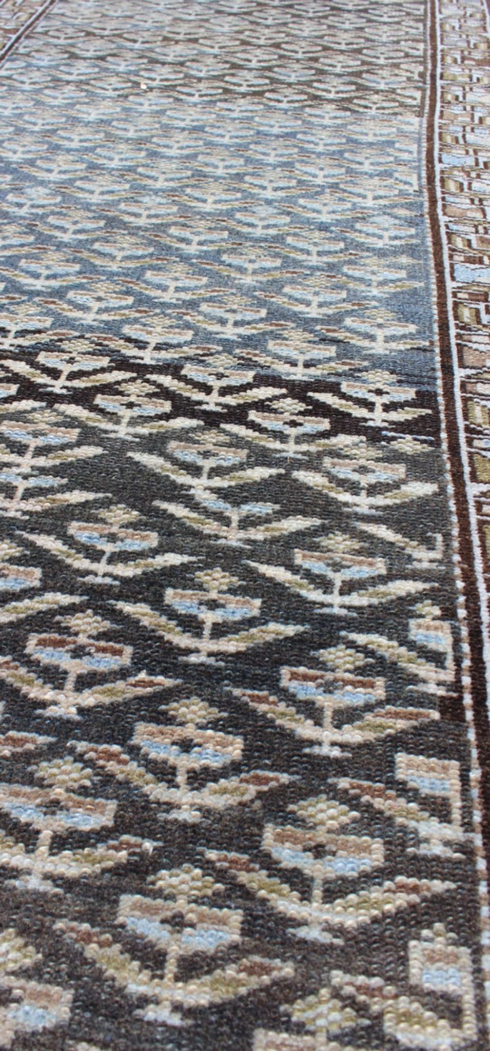 Keivan Woven Arts Antique Persian Seraband Runner with All - Over Tribal Design in Blue and Brown Antique Persian Seraband rug with all - over tribal design in shades of blue and brown, rug 17 - 0806, country of origin / type: Iran / Seraband, cir... - Keivan Woven Arts17 - 0806 - 8861Rug