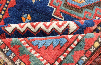 Keivan Woven Arts - Tribal geometric medallion design Kazak rug antique from Caucasus Region in multi - colors, rug 17 - 0910, country of origin / type: Caucuses / Caucasian Kazak, circa 1880. Kazak rugs are among the most desirable Caucasian rugs. Th... - Keivan Woven Arts17 - 0910 - 8913Rug