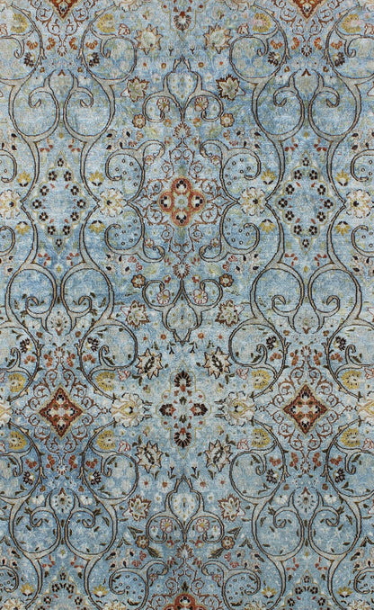 Ice blue ornate sweeping floral patternKhorassan Vintage Persian rug, rug 17 - 1105 , country of origin / type: Iran / Khorassan, circa 1920 This spectacular vintage Persian Khorasan carpet from mid - 20th century Iran bears a magnificent splendor i... - Keivan Woven Arts17 - 1105 - 8992Rug