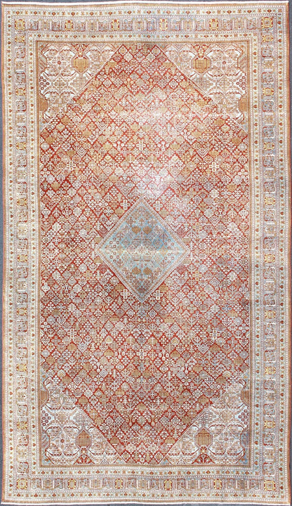 Antique Persian Joshegan Rug with Geometric Medallion in Light Blue, Red & Olive, rug 18 - 0101, country of origin / type: Iran / Joshegan, circa 1920 This incredible antique Persian Joshegan rug from 1920s Iran was handwoven and bears a remarkabl... - Keivan Woven Arts18 - 0101 - 9886Rug