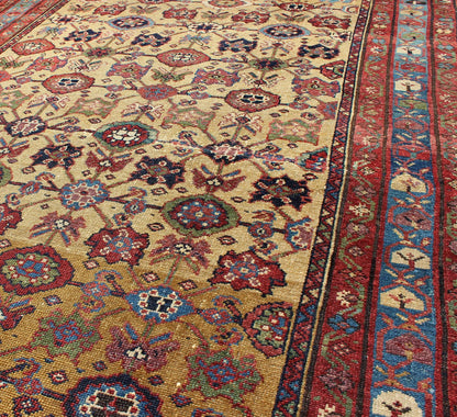 All Over Geometric Antique Persian Malayer Rug in Yellow, Red, Blue, Green, Keivan Woven Arts / rug 18 - 0404, country of origin / type: Iran / Malayer, circa 1910. This beautiful antique early 20th century Persian Malayer carpet features an all - o... - Keivan Woven Arts18 - 0404 - 9364Rug