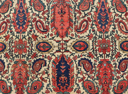 Antique Persian Fine Mission Malayer Rug in Ivory, Red, Blue, Brown Paisley design antique Persian Malayer rug in ivory, red, blue, brown, rug 18 - 0407, country of origin / type: Iran / Malayer, circa 1900. Senneh rug, fine Malayer, Mission Mal... - Keivan Woven Arts18 - 0407 - 9358Rug