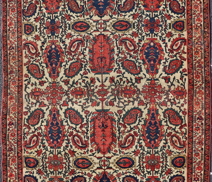 Antique Persian Fine Mission Malayer Rug in Ivory, Red, Blue, Brown Paisley design antique Persian Malayer rug in ivory, red, blue, brown, rug 18 - 0407, country of origin / type: Iran / Malayer, circa 1900. Senneh rug, fine Malayer, Mission Mal... - Keivan Woven Arts18 - 0407 - 9358Rug