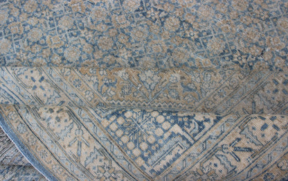 Large Antique Persian Tabriz Rug In All - Over Herati in Shades of Blue and Tan. Antique Persian Large Tabriz Rug In All - Over Herati Design in Shades of Blue and Tan. Keivan Woven Arts/ rug 18 - 0701, country of origin / type: Iran/ Tabriz, circa 19... - Keivan Woven Arts18 - 0701 - 9996Rug