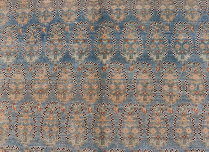 Antique Persian Malayer Gallery Rug with Paisley Design in Light Blue Background. Persian Antique Malayer Gallery Rug with Floral Geometric Design, rug 19 - 0206, country of origin / type: Iran / Malayer, circa 1900. Measures: 6'1 x 14'6 This antiq... - Keivan Woven Arts19 - 0206 - 11128Rug