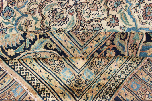 Large Antique Persian Khorassan with All - Over Botanical Design.Sub geometric design Khorassan antique rug from Persia in natural color Palette, rug 19 - 0213, country of origin / type: Iran / Khorassan, circa 1900 This spectacular antique Persian ... - Keivan Woven Arts19 - 0213 - 11159Rug