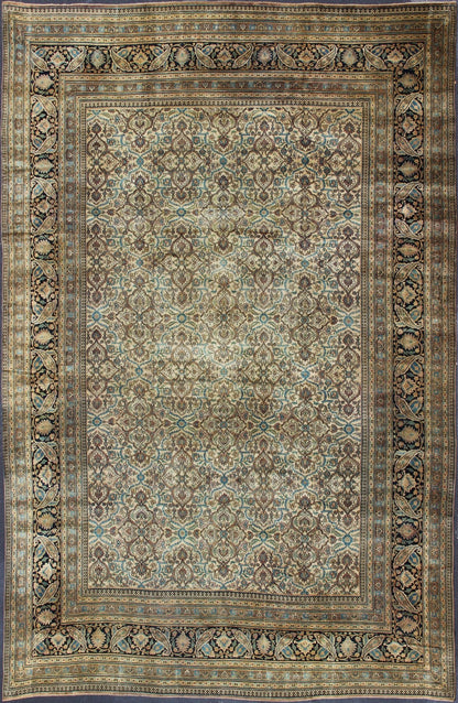 Large Antique Persian Khorassan with All - Over Botanical Design.Sub geometric design Khorassan antique rug from Persia in natural color Palette, rug 19 - 0213, country of origin / type: Iran / Khorassan, circa 1900 This spectacular antique Persian ... - Keivan Woven Arts19 - 0213 - 11159Rug