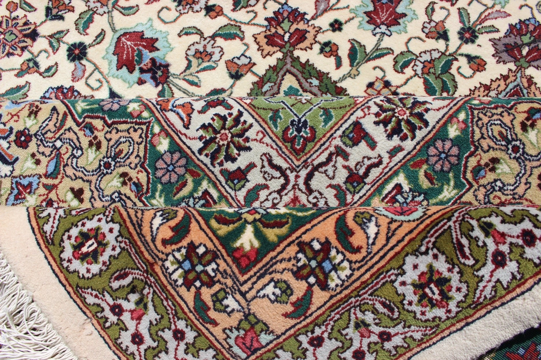 Refined Vintage Persian Fine Tabriz Rug with Floral Medallion Design Ornate and refined vintage Persian fine Tabriz rug with medallion design Colorful Tabriz vintage rug from Persia with elegant medallion floral design, rug 19 - 0215, country o... - Keivan Woven Arts19 - 0215 - 11167Rug