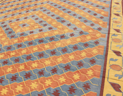 Vintage Indian Dhurrie Flat Weave Rug with Geometric Diamond Design Colorful Vintage Indian Dhurrie with Geometric Design, rug 19 - 0301, country of origin / type: India / Dhurrie, circa 1960 Woven during the second half of the 20th century... - Keivan Woven Arts19 - 0301 - 11265Rug