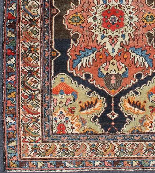 Antique Malayer rug from Persia with medallion and decorated cornices, rug 19 - 0403, country of origin / type: Iran / Malayer, circa 1910 This beautiful antique Malayer rug from Persia features a unique medallion design, the central field is fram... - Keivan Woven Arts19 - 0403 - 2724Rug